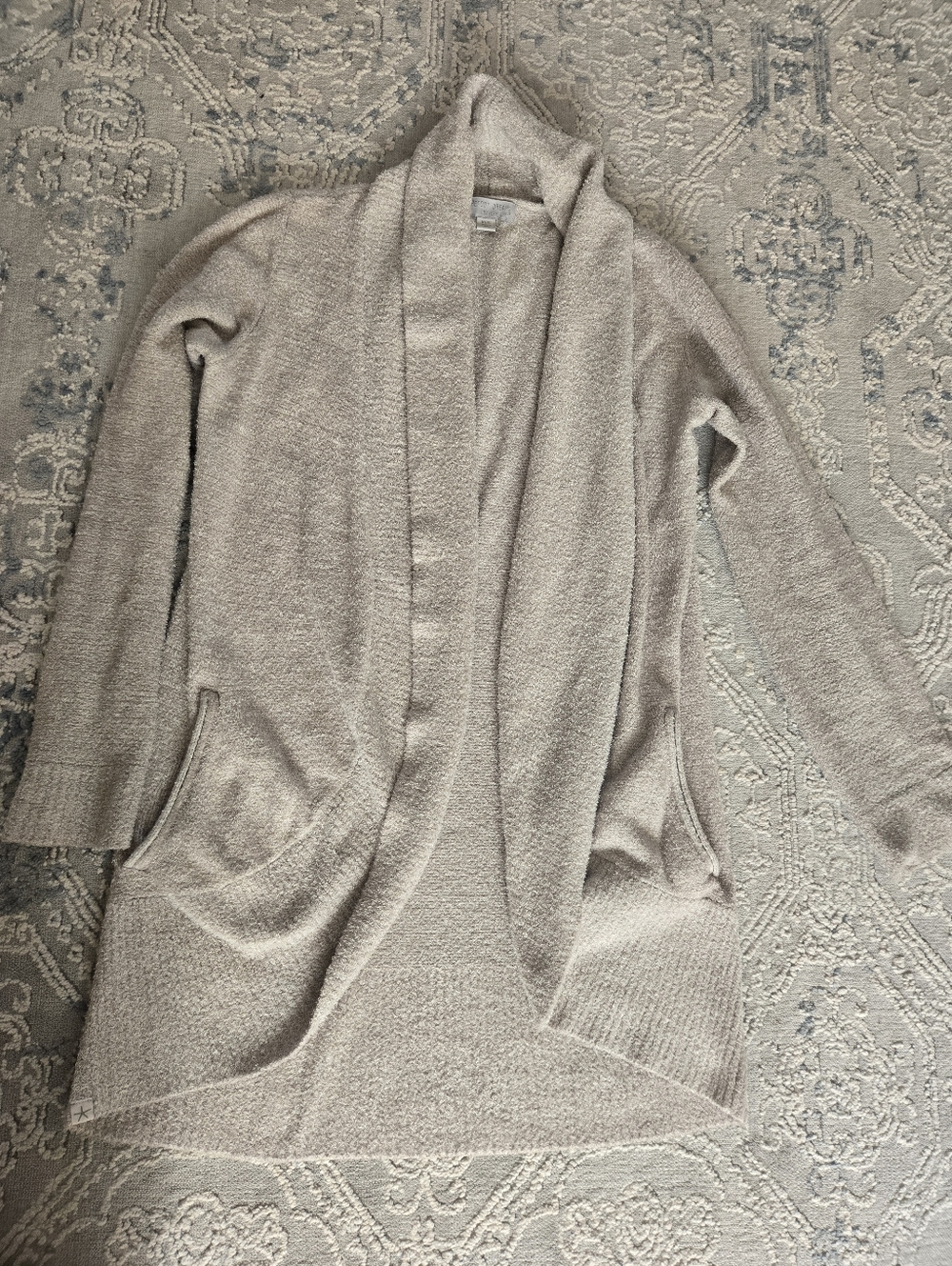 Bearfoot Dreams CozyChic Lite Open-Front Cardigan in Silver-Beige